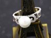 Exkluzív gyöngyös ezüst-ródium gyűrű